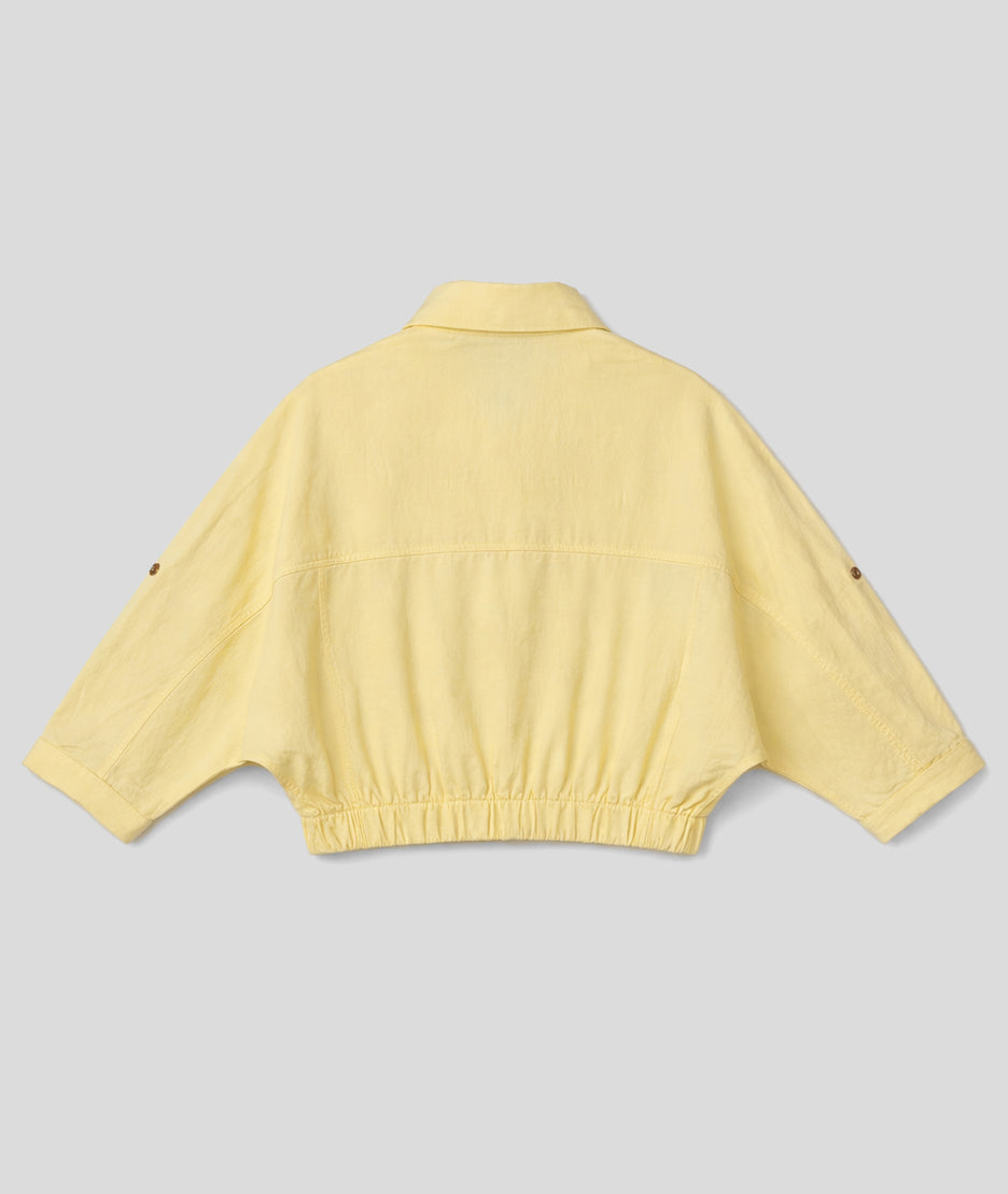 Veste courte Leonnie légère jaune dos