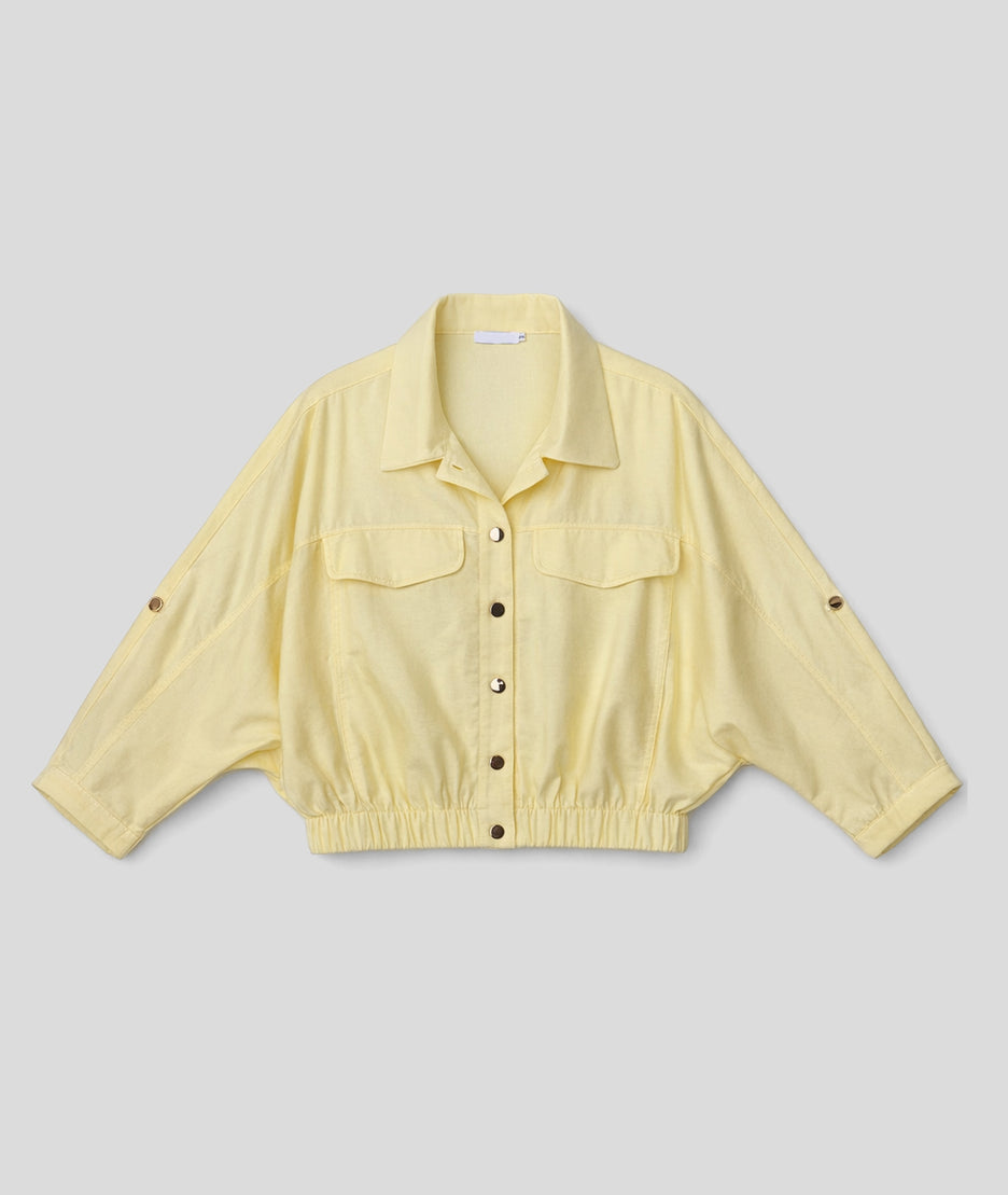Veste courte Leonnie légère jaune face