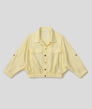 Veste courte Leonnie légère jaune face