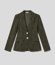 Veste Liara cintrée en velours côtelé- kaki