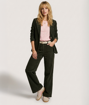 Veste Liara cintrée en velours côtelé- kaki