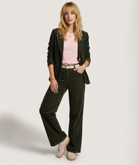 Veste Liara cintrée en velours côtelé- kaki