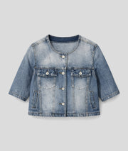 Veste Louisa manches courtes jean face