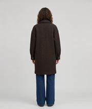 Veste longue Mykonos choco avec patchs fantaisie femme