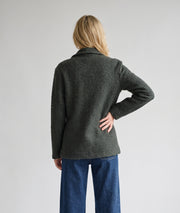 Veste blazer Narnia kaki en laine bouclée avec patchs femme