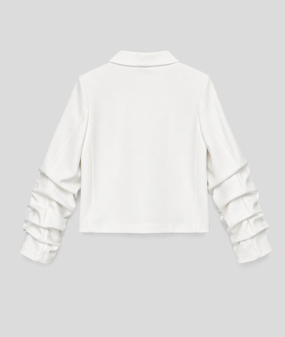 Blazer court Panna manches plissées ecru dos