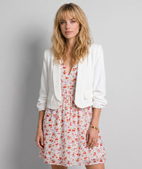 Blazer court Panna manches plissées - ecru