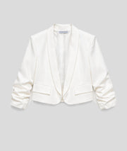 Blazer court Panna manches plissées ecru face
