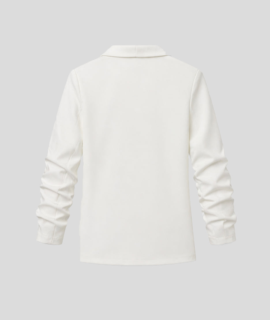 Blazer Stella manches plissées blanc dos
