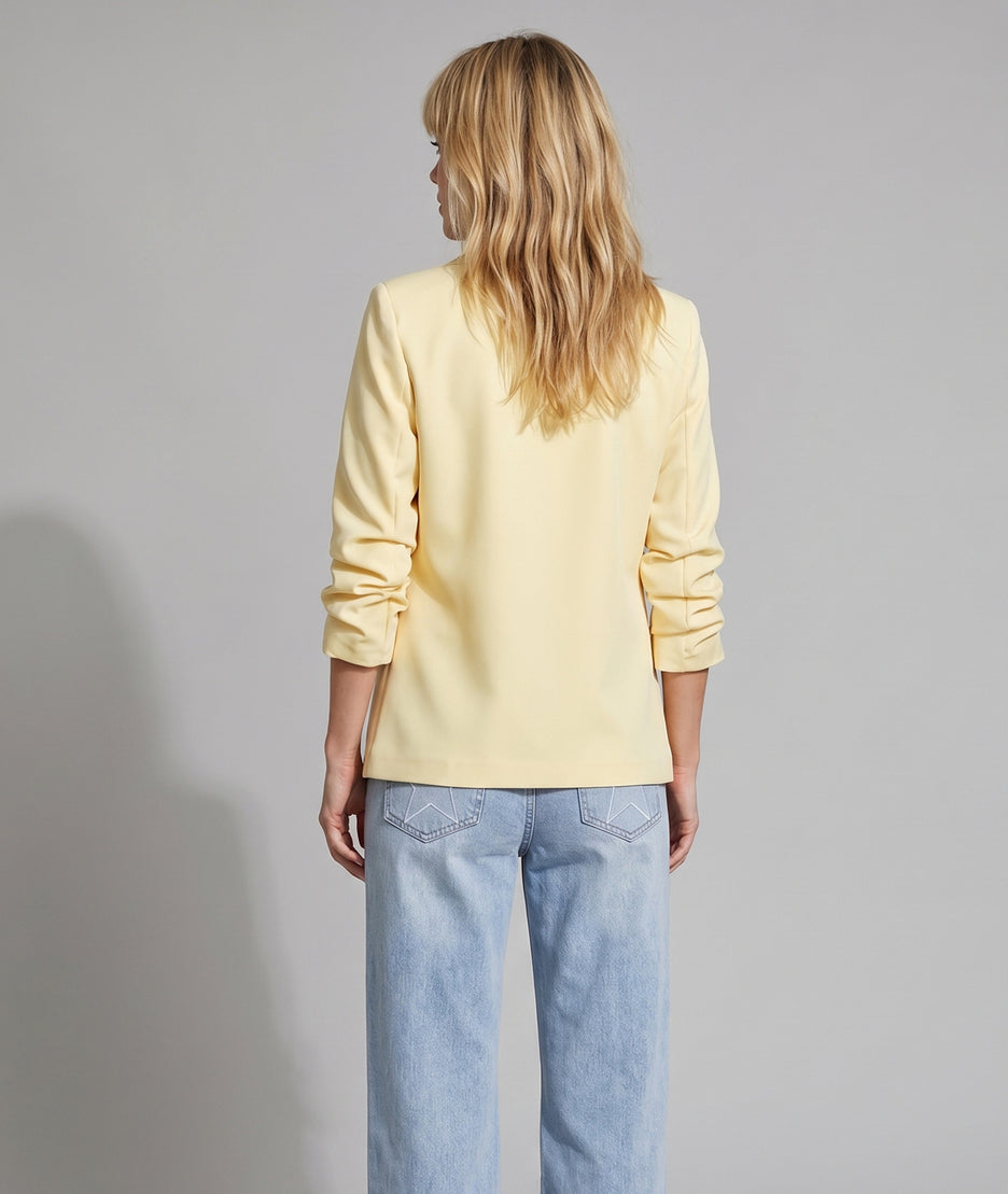 Blazer Stella manches plissées jaune dos