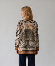 Pull Dia beige pailleté à motif fantaisie — marque Carnaby